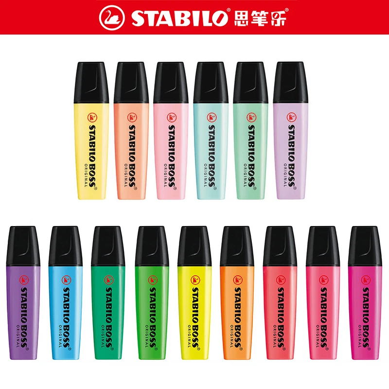 Stabilo Marker Boss - ปากกาไฮไลท์เตอร์ STABILO 5/9/14 สี ปากกามาร์คเกอร์สำหรับนักเรียน อุปกรณ์สำนักงาน