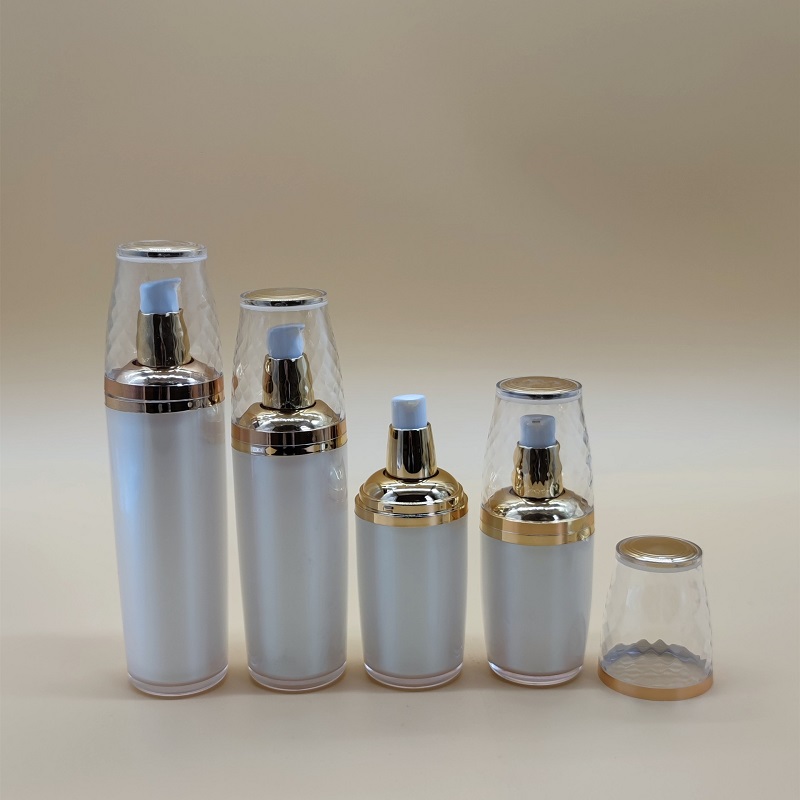 Gel Refill Pack - ขวดปั๊มอะคริลิคทรงกลมขนาด 120 มล. สำหรับบรรจุเซรั่ม/โลชั่น/อิมัลชั่น/รองพื้น/เจลโทนเนอร์/เอสเซนส์/มอยส์เจอร์เจล/ผลิตภัณฑ์ดูแลผิว/เครื่องสำอาง