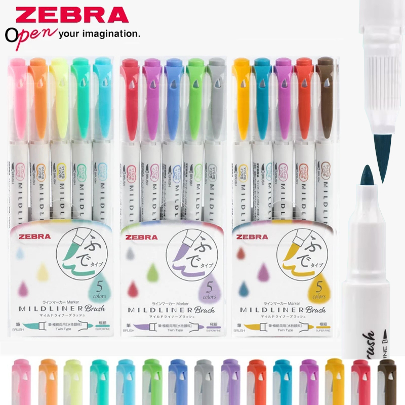 Zebra Pen Mildliner - Zebra Highlighter WFT8 Mildliner แปรง Mark