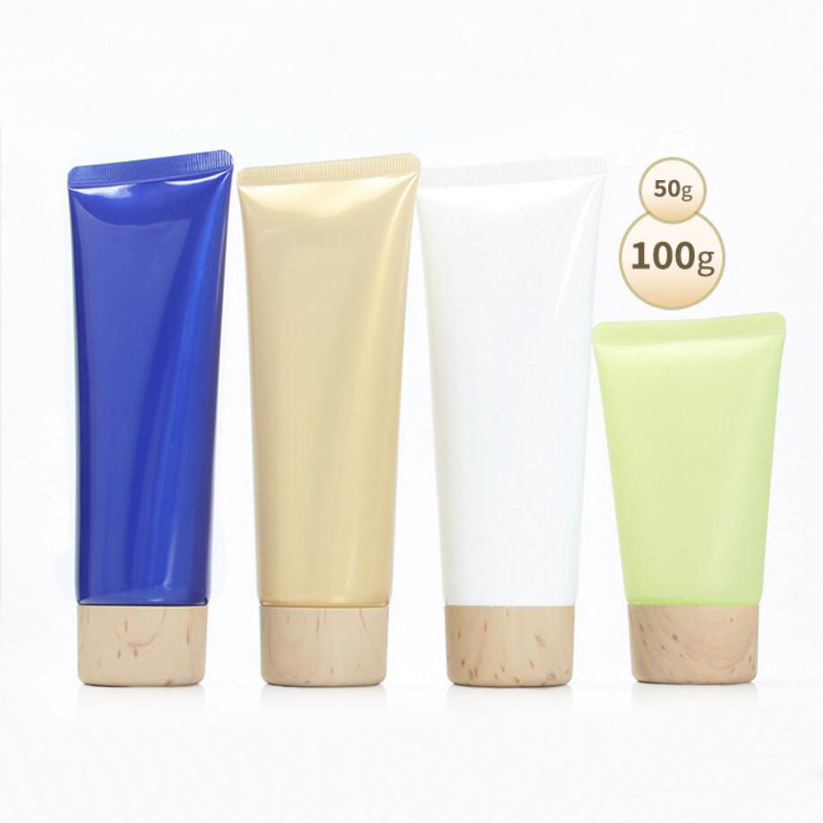 Gel Refill Pack - 50ml100ml หลอดไม้รูปร่างฝาปิดทําความสะอาดเซรั่มครีม/เจลทําความสะอาดเนยหลอด/Cleanser Milk Skin Care เครื่องสําอางค์