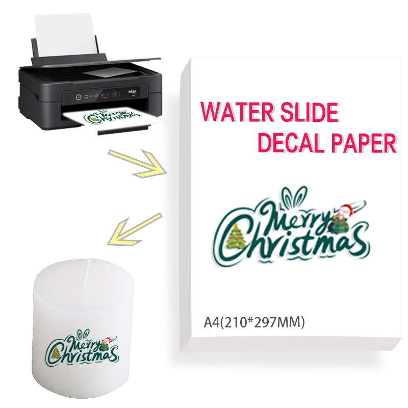 Ink Blotter Paper - รูปลอกแบบทำมือสำหรับเป็นของขวัญเซอร์ราอิงค์เจ็ทสีขาวใสพิมพ์ได้มีสไลเดอร์น้ำขนาด A4กระดาษลอกลาย