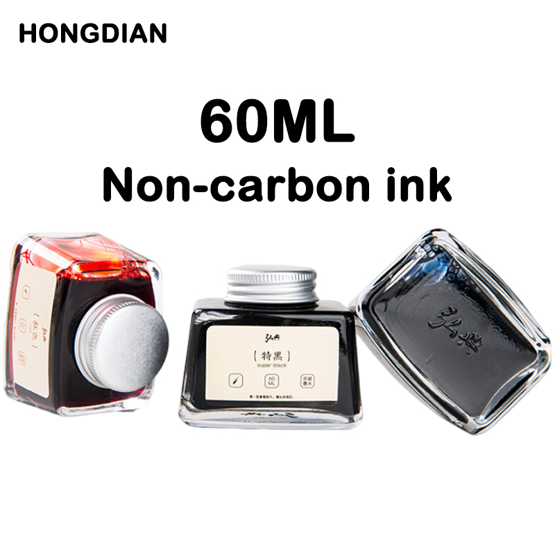 Fountain Pen Bottled Ink - HONGDIAN 70/60/18ml Fountain ปากกาหมึกคุณภาพสูงสีหมึกแก้วบรรจุขวดหมึกเติมตลับหมึกโรงเรียนอุปกรณ์สํานักงานเครื่องเขียน