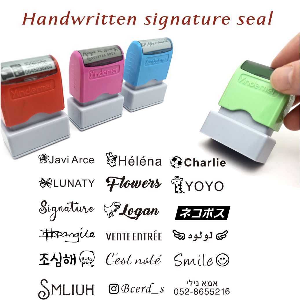 Rubber Date Stamp - ที่กําหนดเองชื่อครูหมึกแสตมป์ลายเซ็นการประดิษฐ์ตัวอักษร Selfing-Inking ส่วนบุคคลแสตมป์จดหมายสําหรับนักเรียน