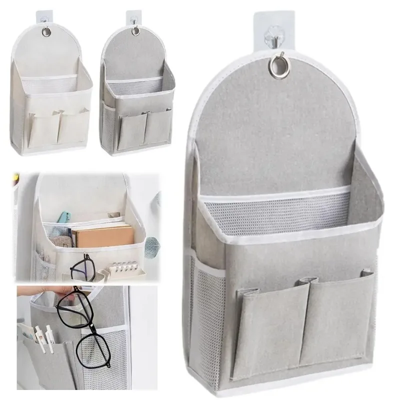 Magazine Holder Rack - ถุงเก็บของแขวนผนังสำหรับหอพัก แบบติดผนัง/ประตู มีช่องใส่ของสองช่อง ด้านข้างเป็นตาข่าย สำหรับจัดเก็บหนังสือ นิตยสาร