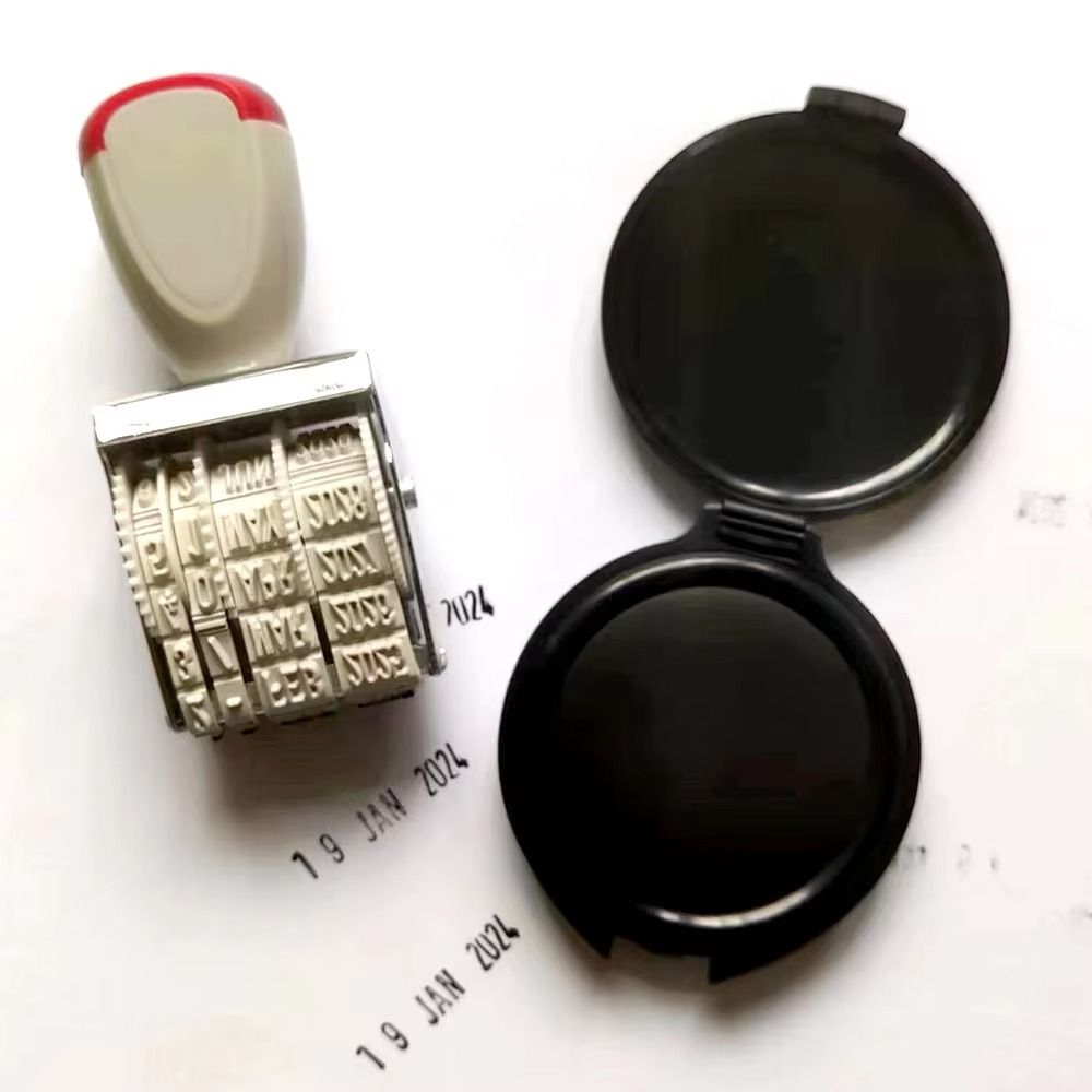 Rubber Date Stamp - ตราประทับวันที่แบบดิจิตอล ปรับได้ สไตล์วินเทจ แบบหมุนได้ ทำมือ ลายคมชัด