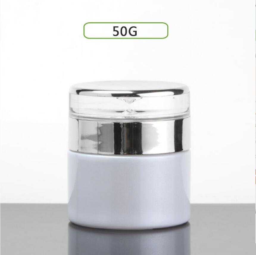 Gel Refill Pack - 50G กระปุกแก้วสีขาวมุก/เขียว/ฝ้า/น้ำเงินสำหรับครีมกลางคืน/เอสเซ้นส์/เซรั่ม/เจล/มอยเจอร์ไรเซอร์/กระปุกบำรุงผิว/บรรจุภัณฑ์เครื่องสำอาง