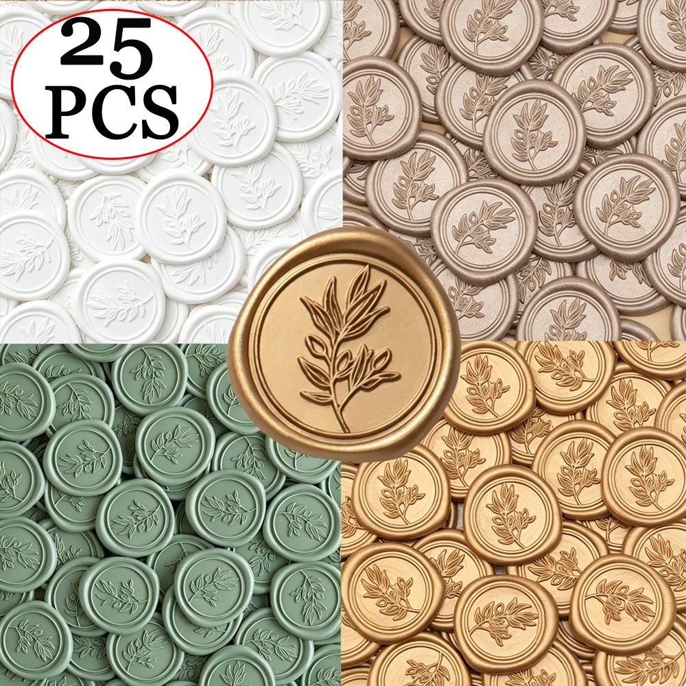 25 ชิ้น/เซ็ต กิ่งมะกอก ลายใบไม - Wax Seal Stamp Set บทวิจารณ์และราคา