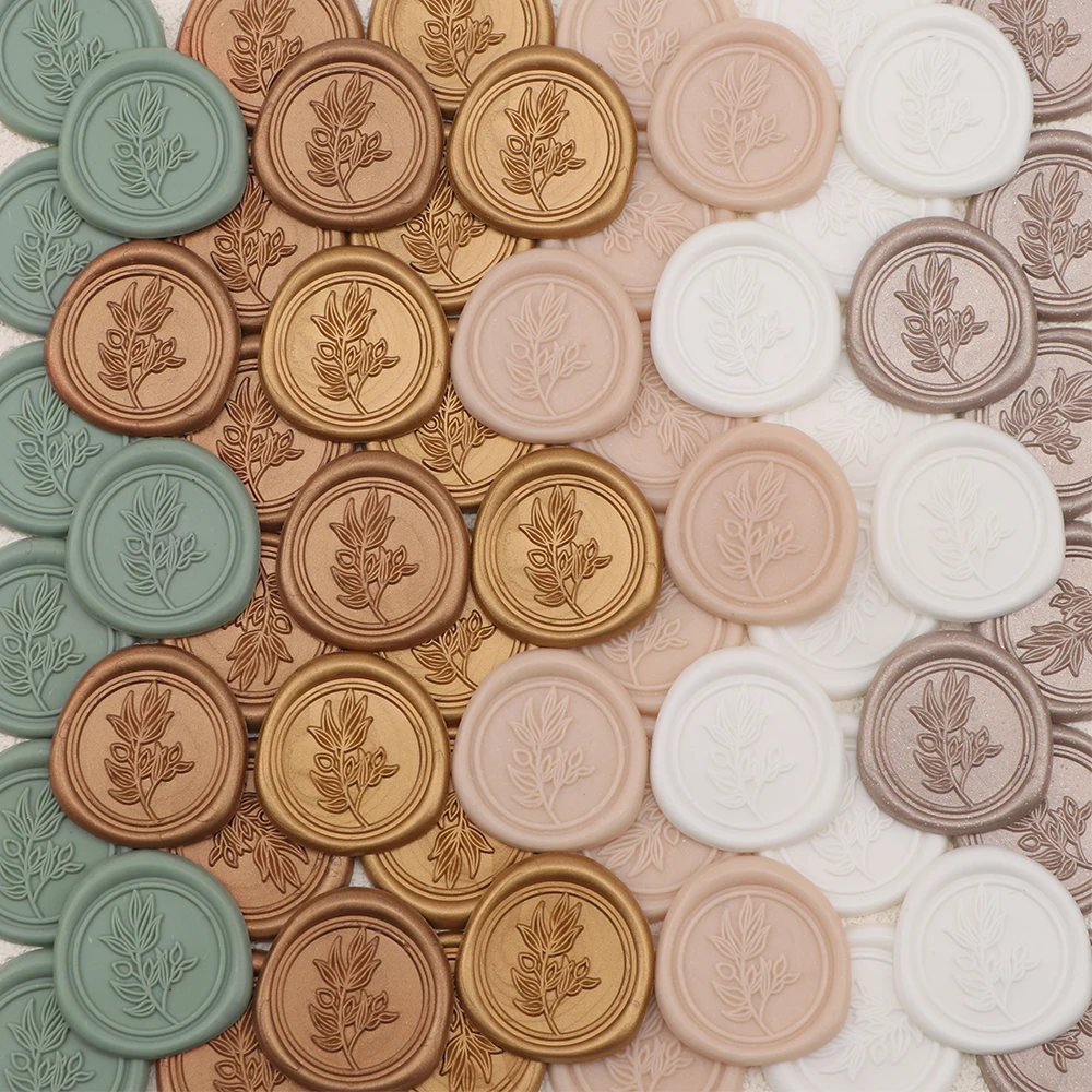 25 ชิ้น/เซ็ต กิ่งมะกอก ลายใบไม - Wax Seal Stamp Set บทวิจารณ์และราคา