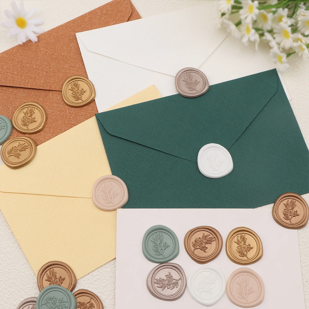 25 ชิ้น/เซ็ต กิ่งมะกอก ลายใบไม - Wax Seal Stamp Set บทวิจารณ์และราคา