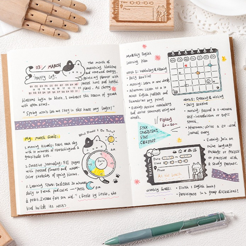 แสตมป์ยางลายแมวน่ารัก วัสดุไม้ - Rubber Date Stamp บทวิจารณ์และราคา