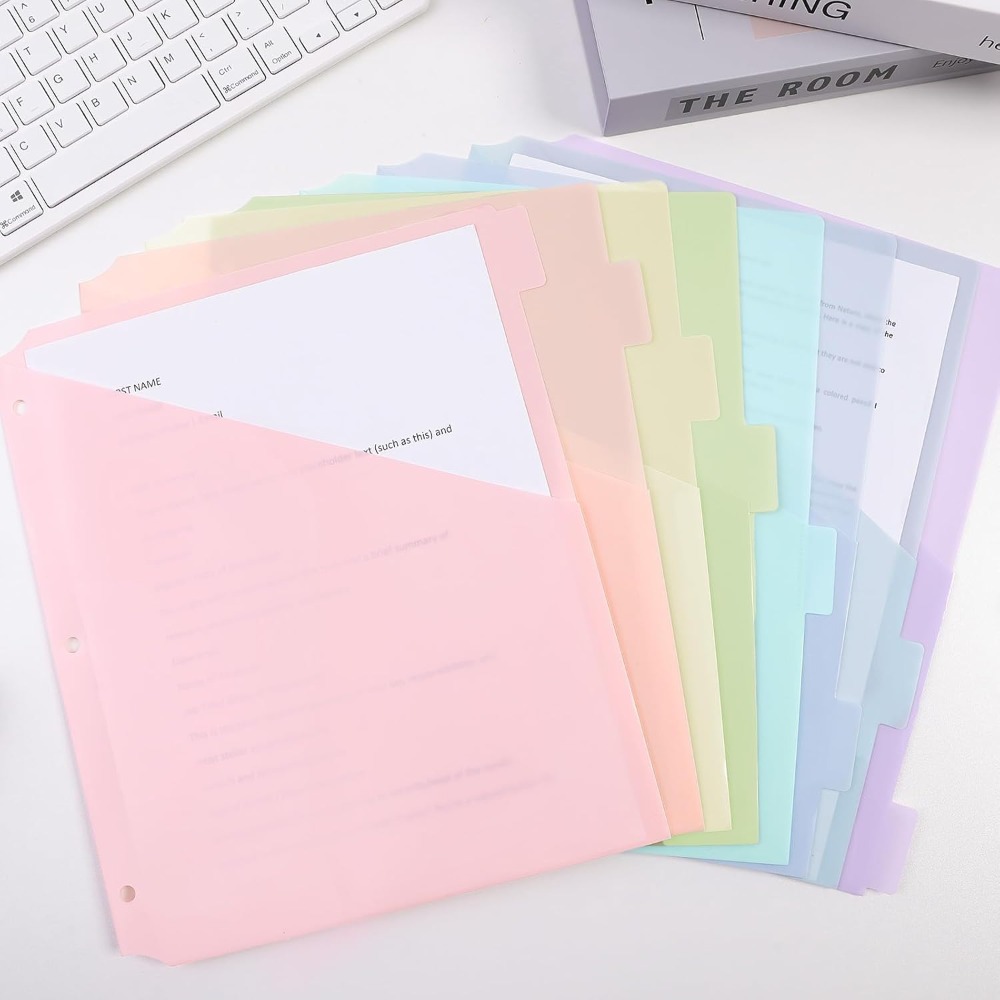 8 ชิ้น แฟ้มพลาสติก A4 สีพาสเทล - Tab Divider A4 บทวิจารณ์และราคา