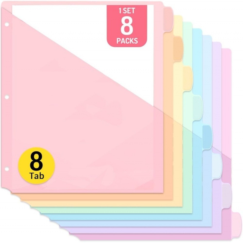 8 ชิ้น แผ่นแบ่งแฟ้ม A4 สีพาสเท - Tab Divider A4 บทวิจารณ์และราคา